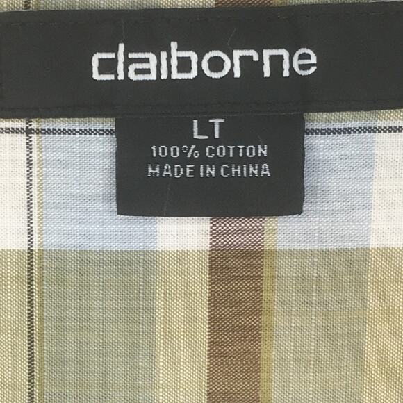Claiborne Plaid Short-Sleeve Button-Up Shirt Men's Size LT (Large Tall) - Picture 5 of 16